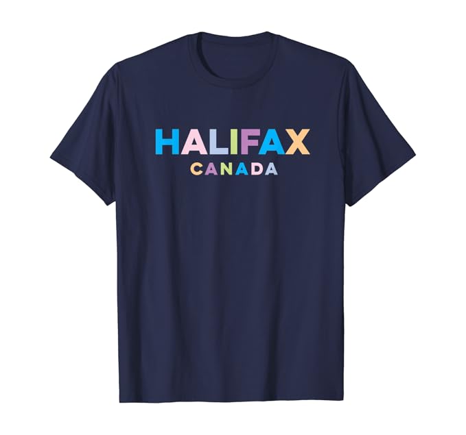 Halifax Canada Colorful Type TShirt Clothing